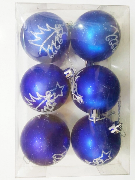 Hộp 6 quả châu 6cm trang trí noel