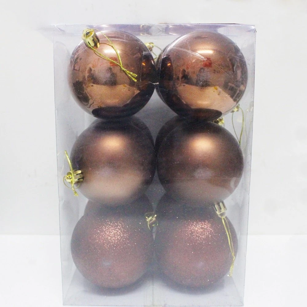 Bộ 12 quả châu nâu 8cm trang trí noel