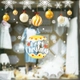 Decal noel dán tường MerryChristmas và dây treo quả cầu