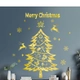 Decal trang trí Cây thông Noel và tuần lộc vàng