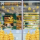 Decal trang trí cây thông noel vàng