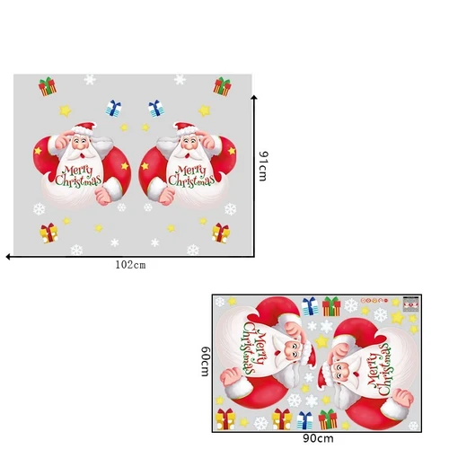 Decal trang trí hình ông già noel đối xứng 2021