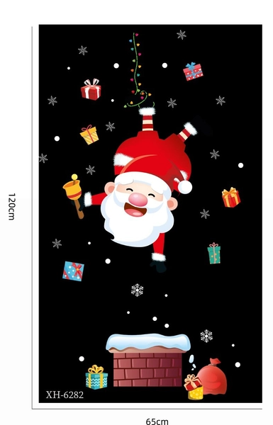 Decal trang trí ông già noel ống khói