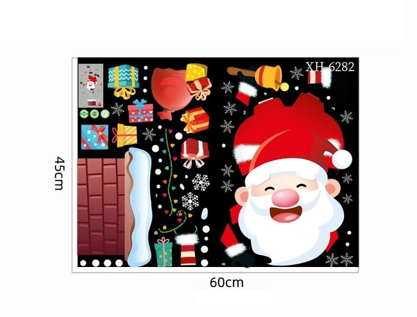 Decal trang trí ông già noel ống khói