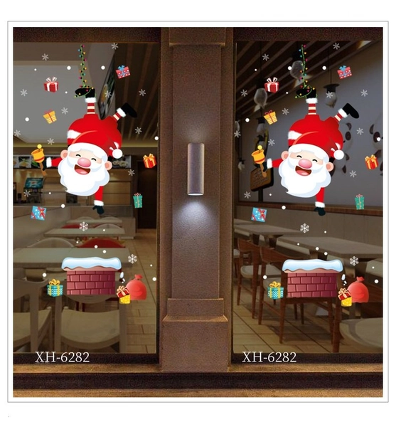 Decal trang trí ông già noel ống khói