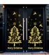 Decal trang trí Cây thông Noel và tuần lộc vàng