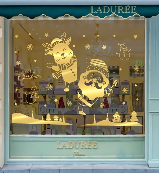 Combo decal noel trang trí lễ hội Giáng sinh tuần lộc