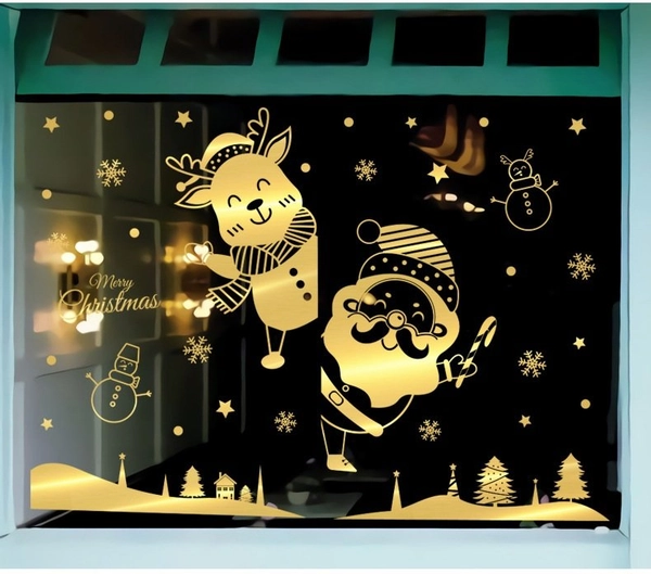 Combo decal noel trang trí lễ hội Giáng sinh tuần lộc