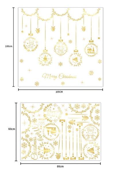 Decal trang trí cửa kính dây treo quả cầu