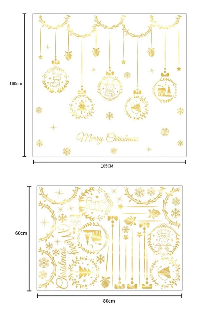 Decal trang trí cửa kính dây treo giáng sinh 2021