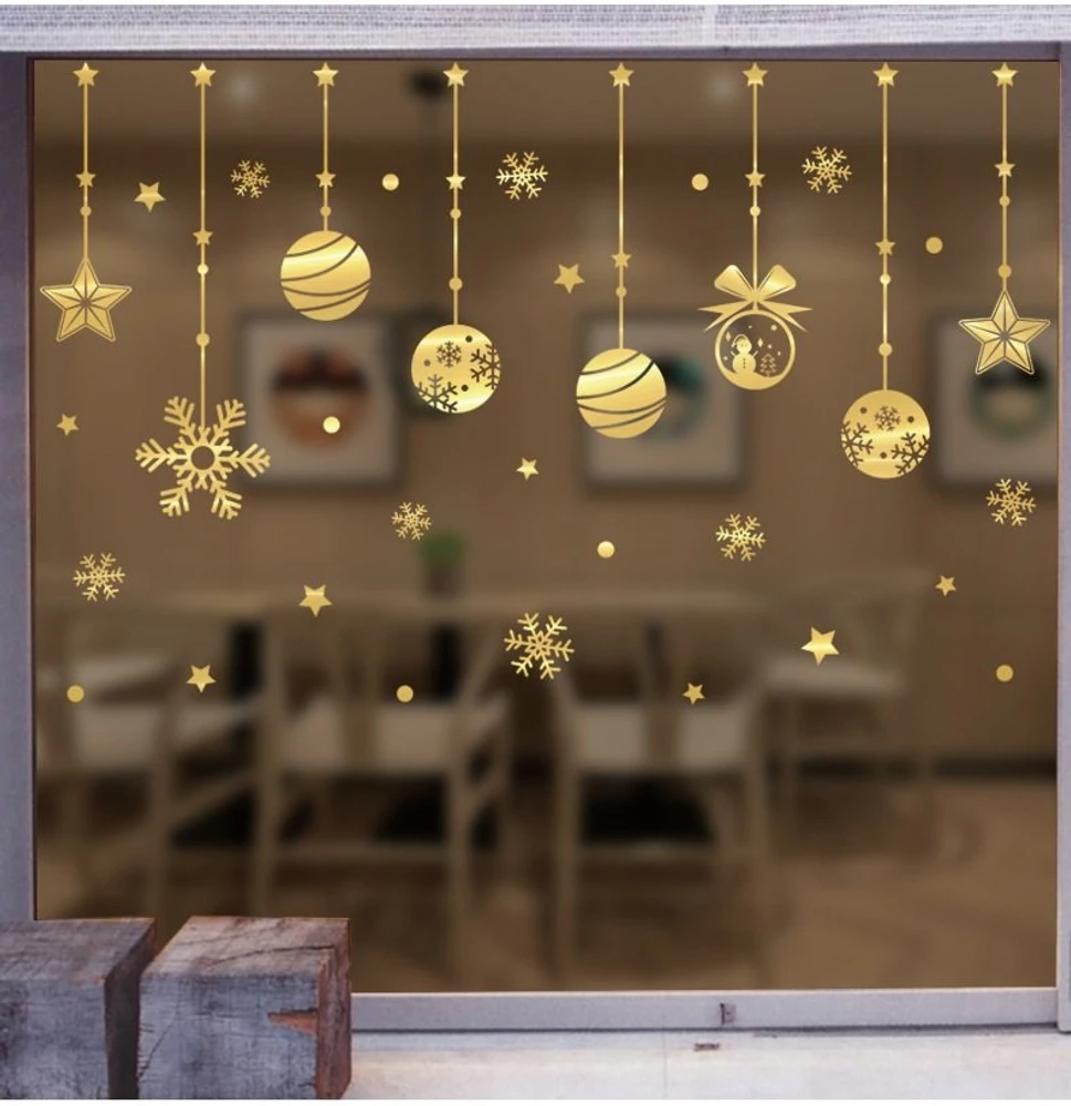 Decal trang trí cửa kính noel 2021