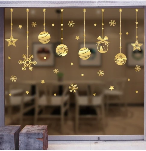 Decal trang trí cửa kính noel 2021