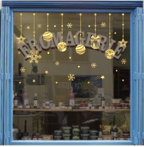 Decal trang trí cửa kính noel 2021