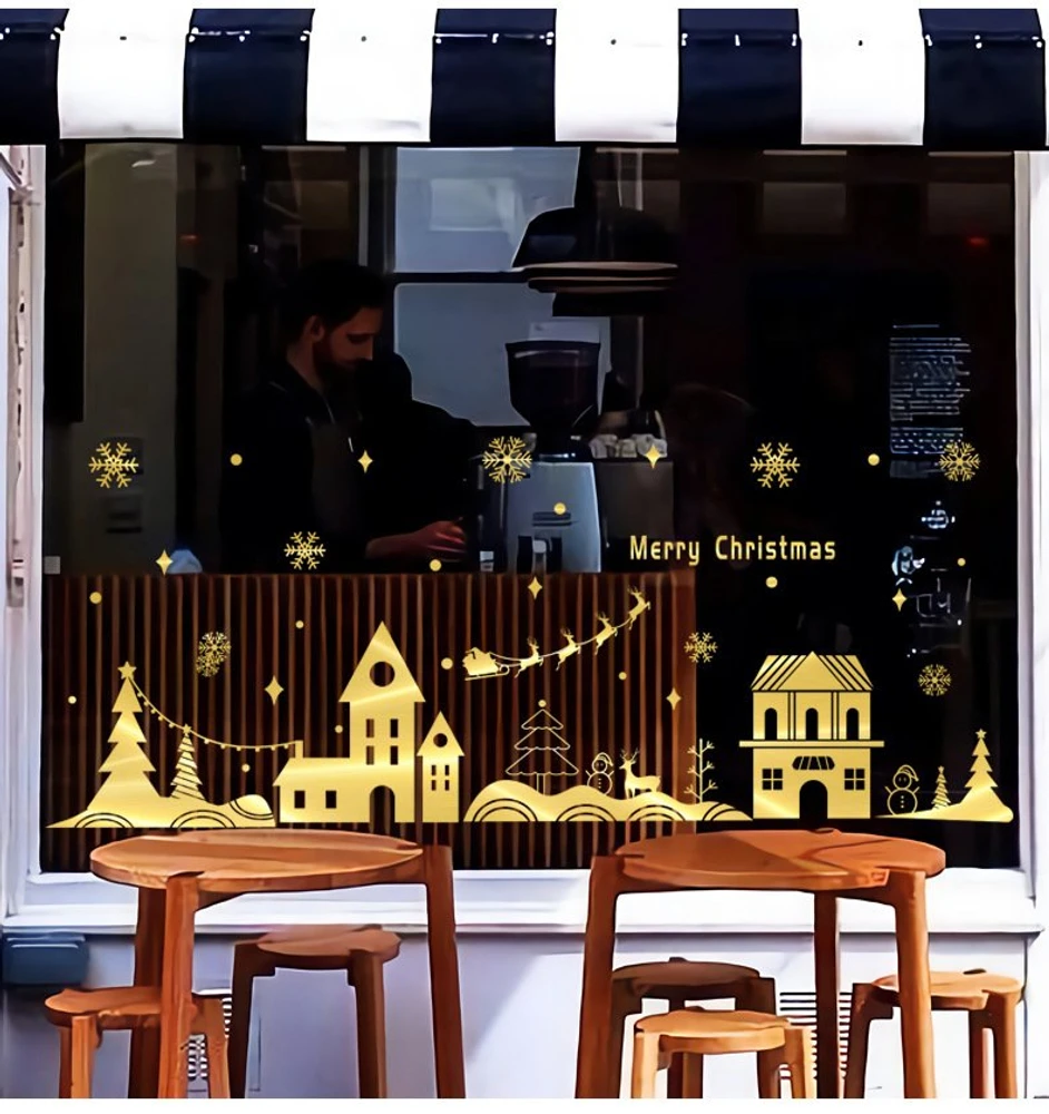 Decal trang trí giáng sinh đường phố 2021