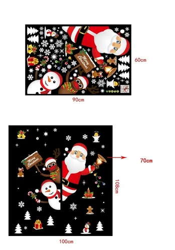 Decal trang trí giáng sinh ông già noel tuần lộc và người tuyết