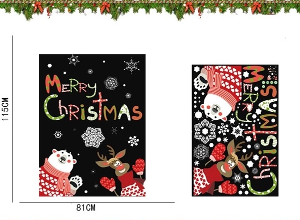 Decal trang trí noel Gấu tuyết và tuần lộc