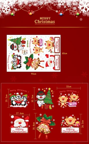 Decal trang trí noel Giáng sinh an lành mẫu 4