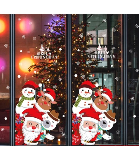 Decal trang trí noel Santa người tuyết tuần lộc và gấu trắng