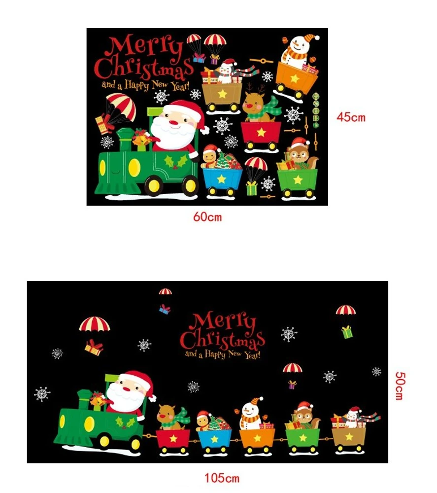 Decal trang trí noel xe lửa giáng sinh