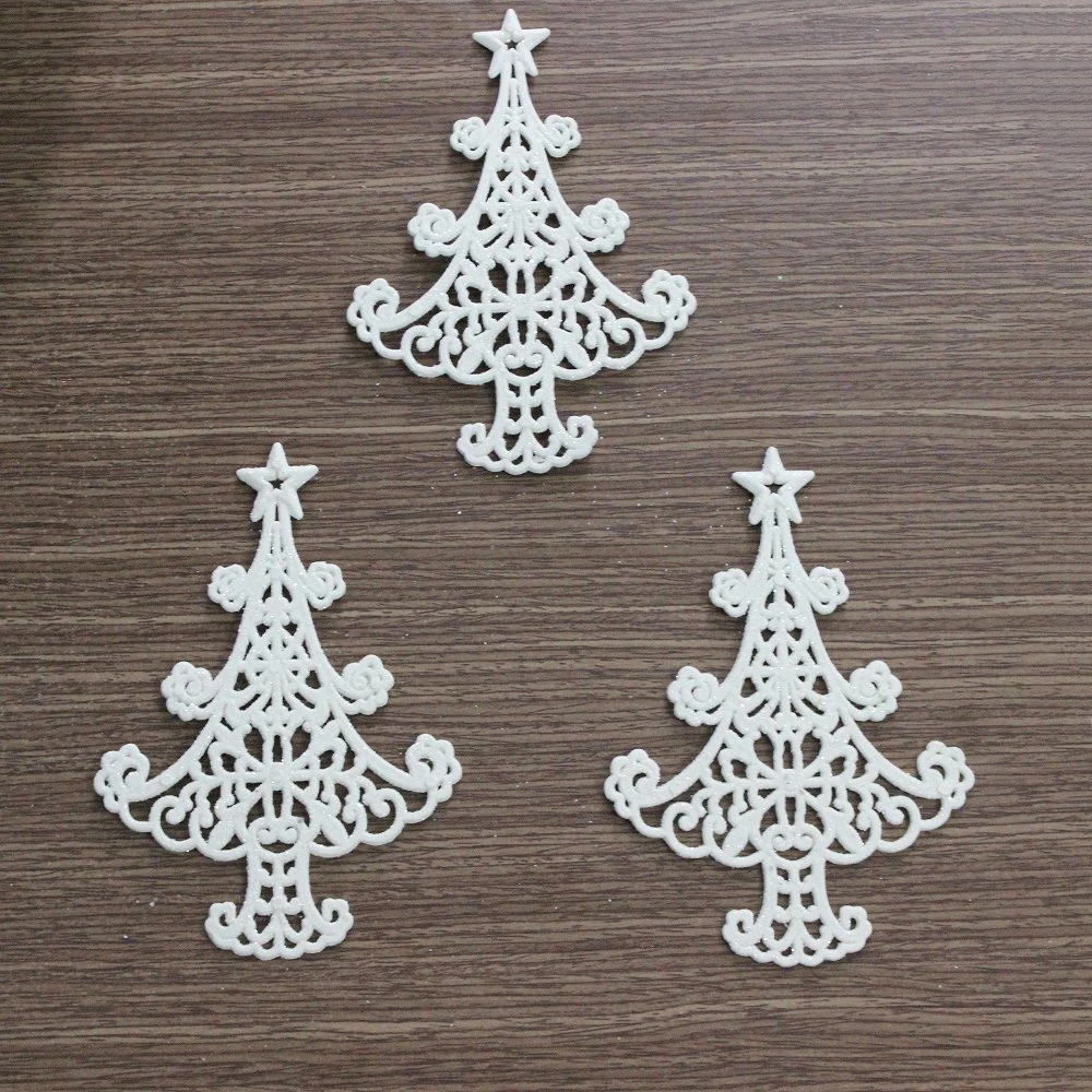 Bộ 3 cây thông nhựa trắng treo trang trí noel