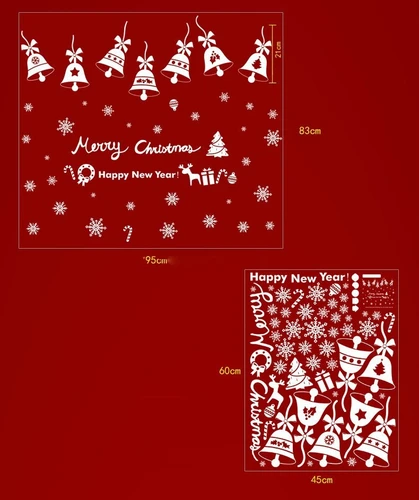 Decal trang trí noel chuông treo merry christmas