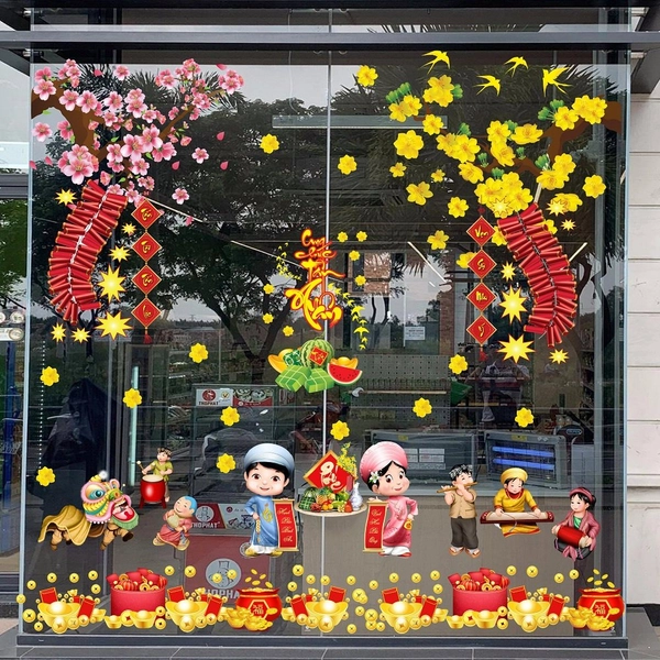 Combo Decal Trang Trí Tết Mừng Xuân Tài Lộc