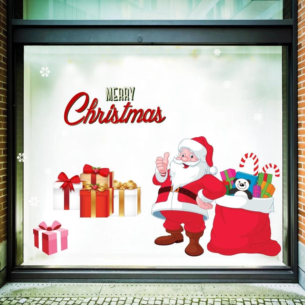 Decal trang trí noel ông già noel và hộp quà 3