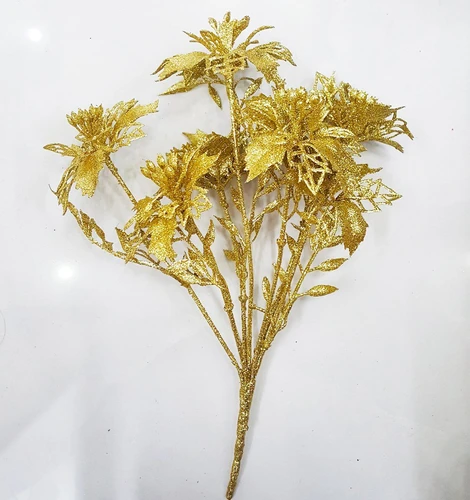 Hoa trạng nguyên phủ kim tuyến trang trí noel