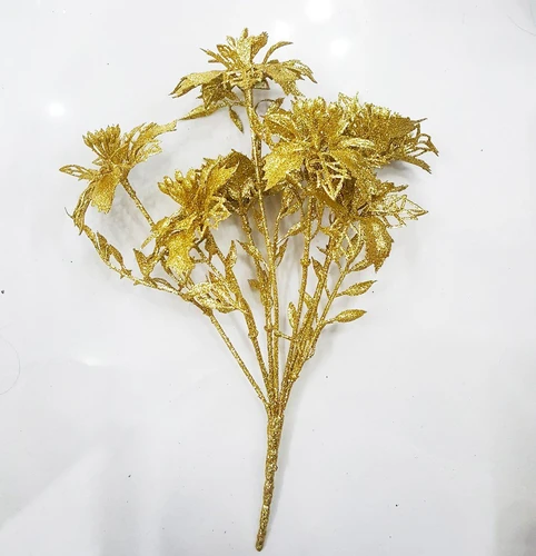 Hoa trạng nguyên phủ kim tuyến trang trí noel