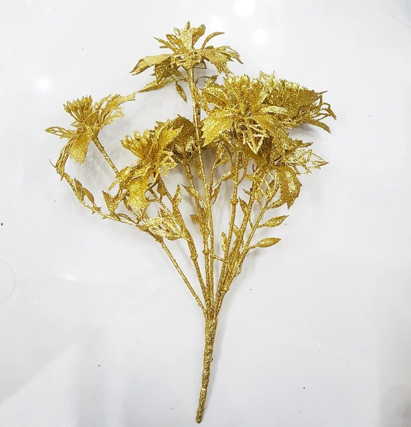 Hoa trạng nguyên phủ kim tuyến trang trí noel