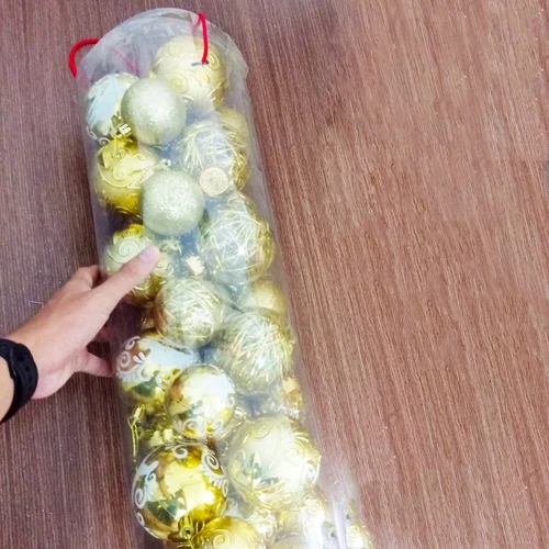 Hộp quả châu vàng cao cấp trang trí noel