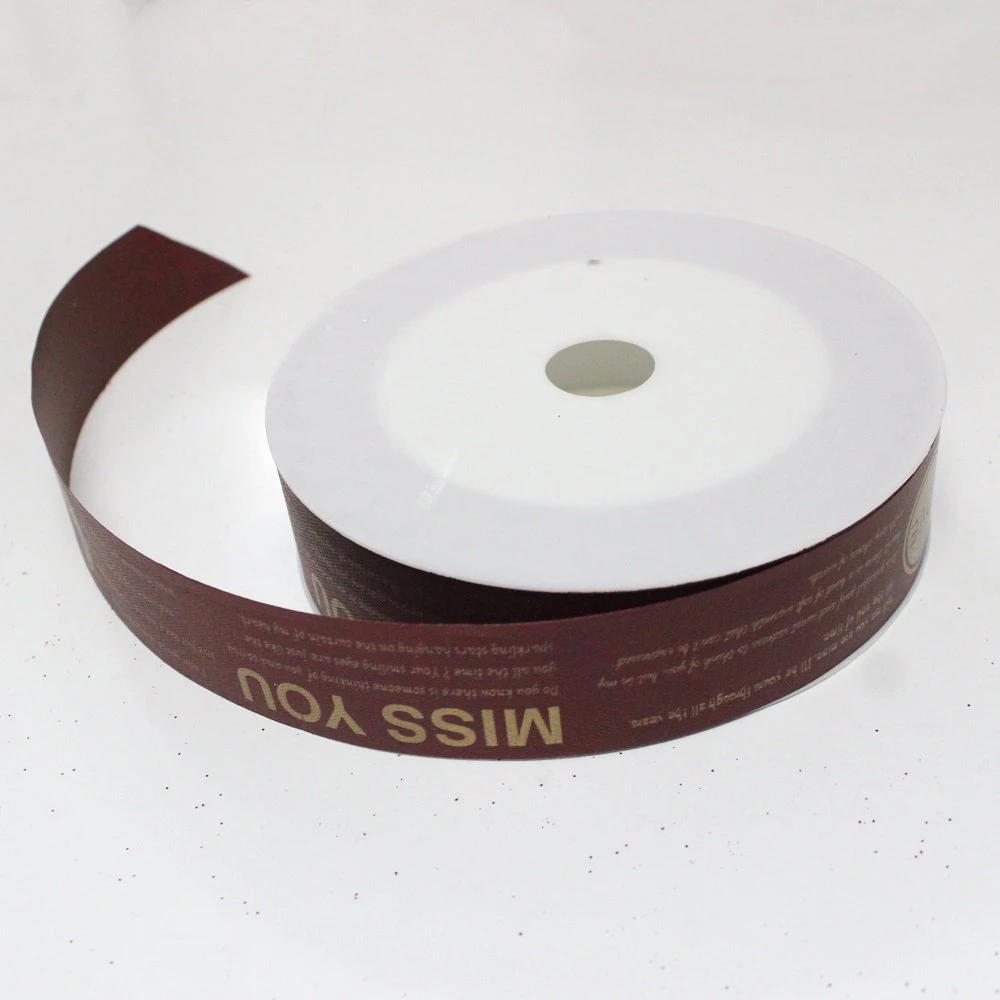 Cuộn ruy băng nâu bóng họa tiết trang trí