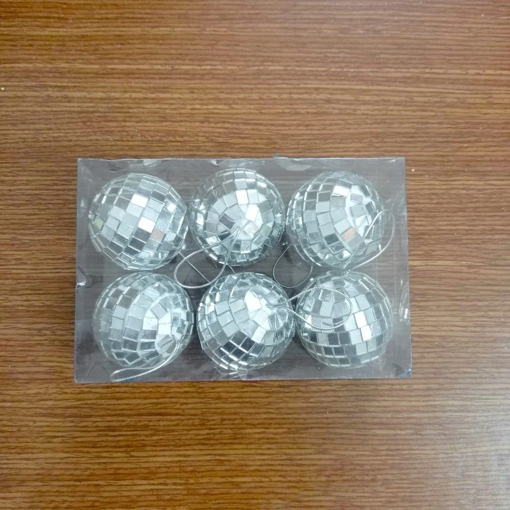 6 quả châu ánh gương size 6cm trang trí noel