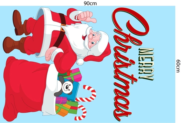 Decal trang trí noel ông già noel và nộp quà