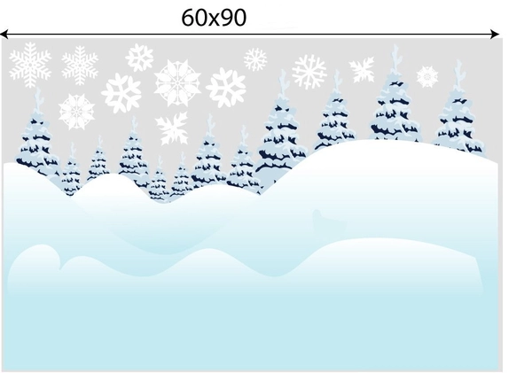 Decal trang trí chân tường rừng thông tuyết