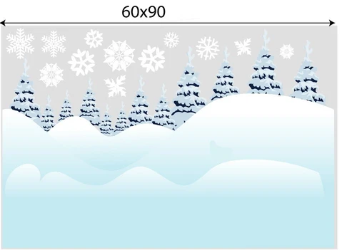 Decal trang trí chân tường rừng thông tuyết