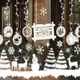 Decal trang trí noel dây treo quả cầu và tuần lộc trắng
