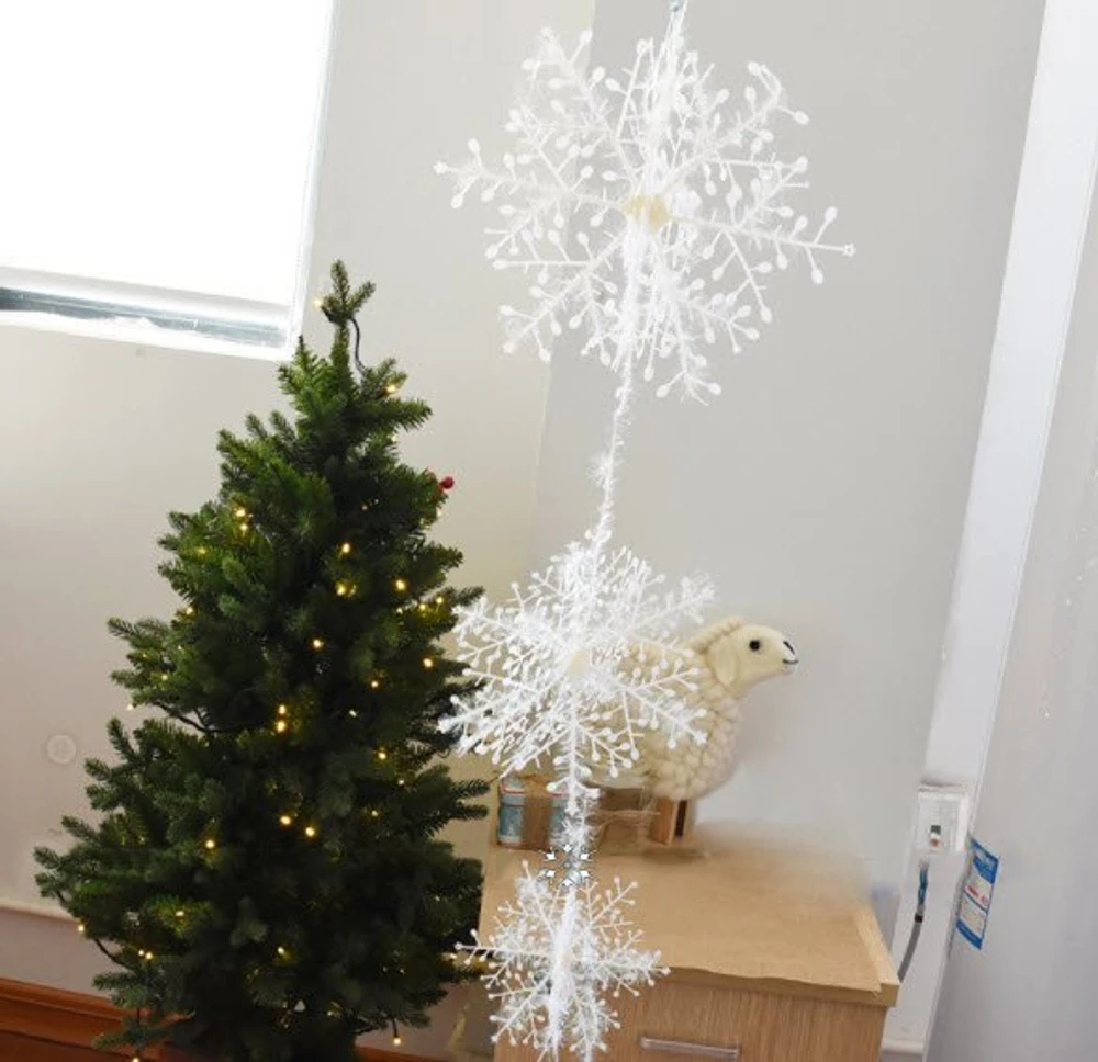 Combo 15 bông tuyết kim tuyến size 15cm trang trí noel