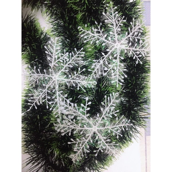 12 bông tuyết kim tuyến size 15cm trang trí noel