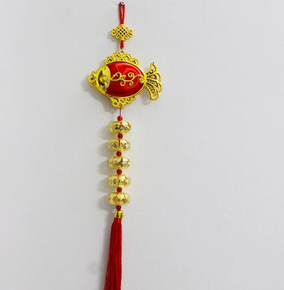 Lộc treo hình cá kèm lục lạc trang trí tết