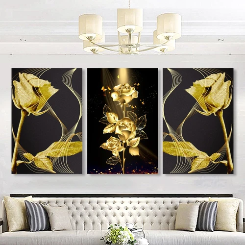 Tranh treo tường hoa hồng vàng 2
