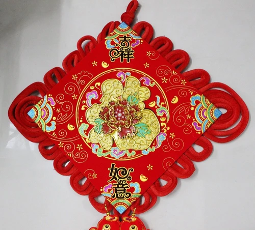 Liễn treo 2 mặt chữ phúc và hoa tài lộc trang trí tết