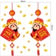 Decal trang trí xuân Thần Tài đón tết may mắn