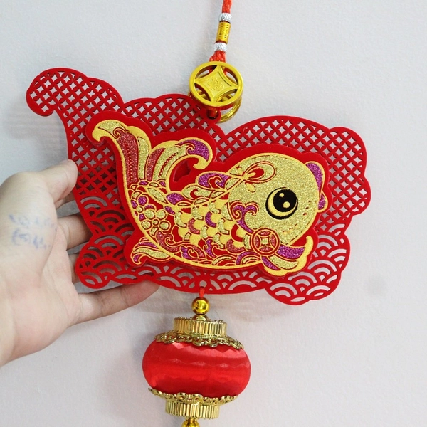 Lộc treo cá chép vàng trang trí tết