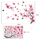 Decal tết cành đào đỏ và chim én mùa xuân