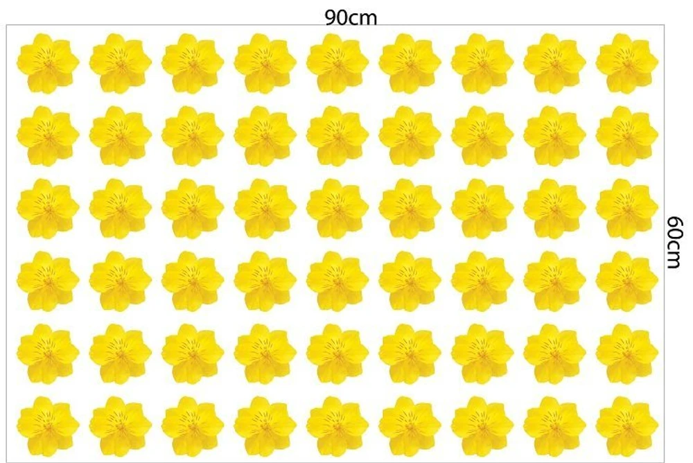 Decal trang trí tết lồng đèn đỏ hoa mai vàng