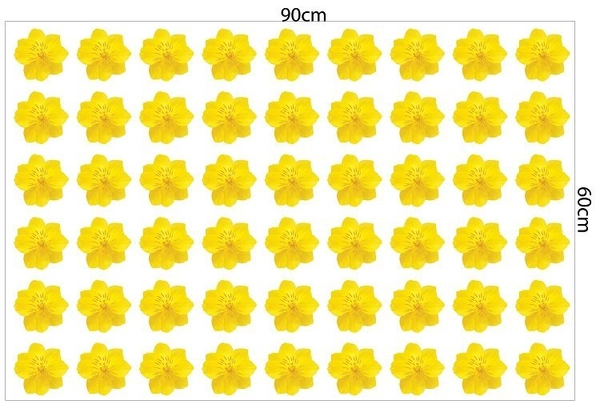 Decal trang trí tết mai vàng nở rộ