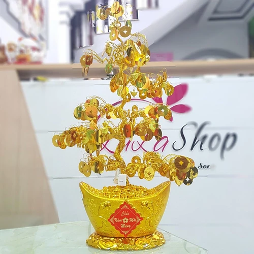 Cây phát tài vàng chúc mừng năm mới trang trí tết