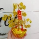 Cây phát tài thỏi vàng và liễn đỏ trang trí tết