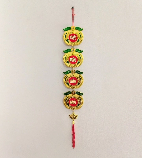 Combo 2 dây lộc treo tết táo vàng Chúc mừng năm mới và Vạn sự như ý